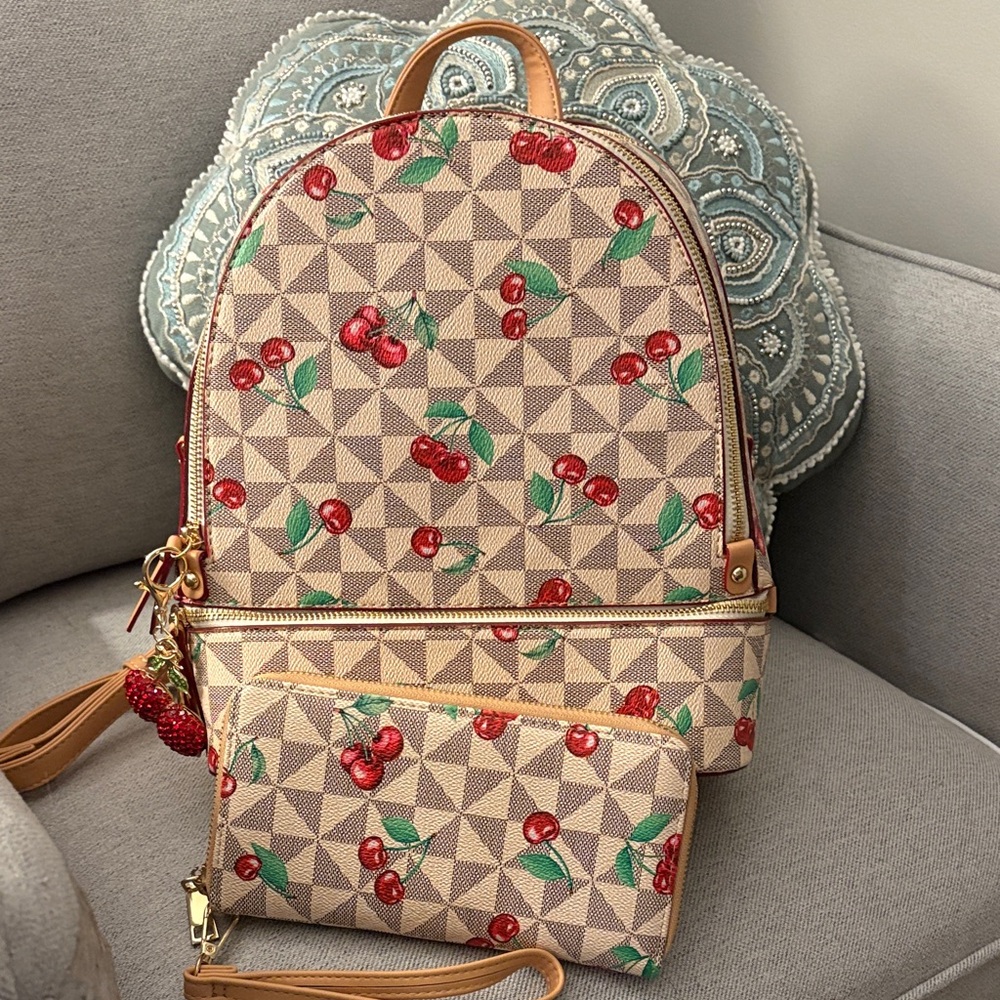 Cherry Backpack & Wallet Set